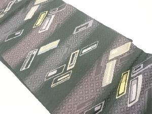 横段に七宝・変わり四角模様織出し名古屋帯